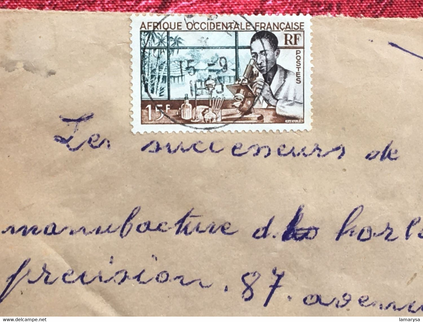 A.O.F-Goure Niger Français-☛(ex-Colonie Protectorat)Timbre Seul Sur Lettre Document-☛1955-avion-Tarif - Covers & Documents