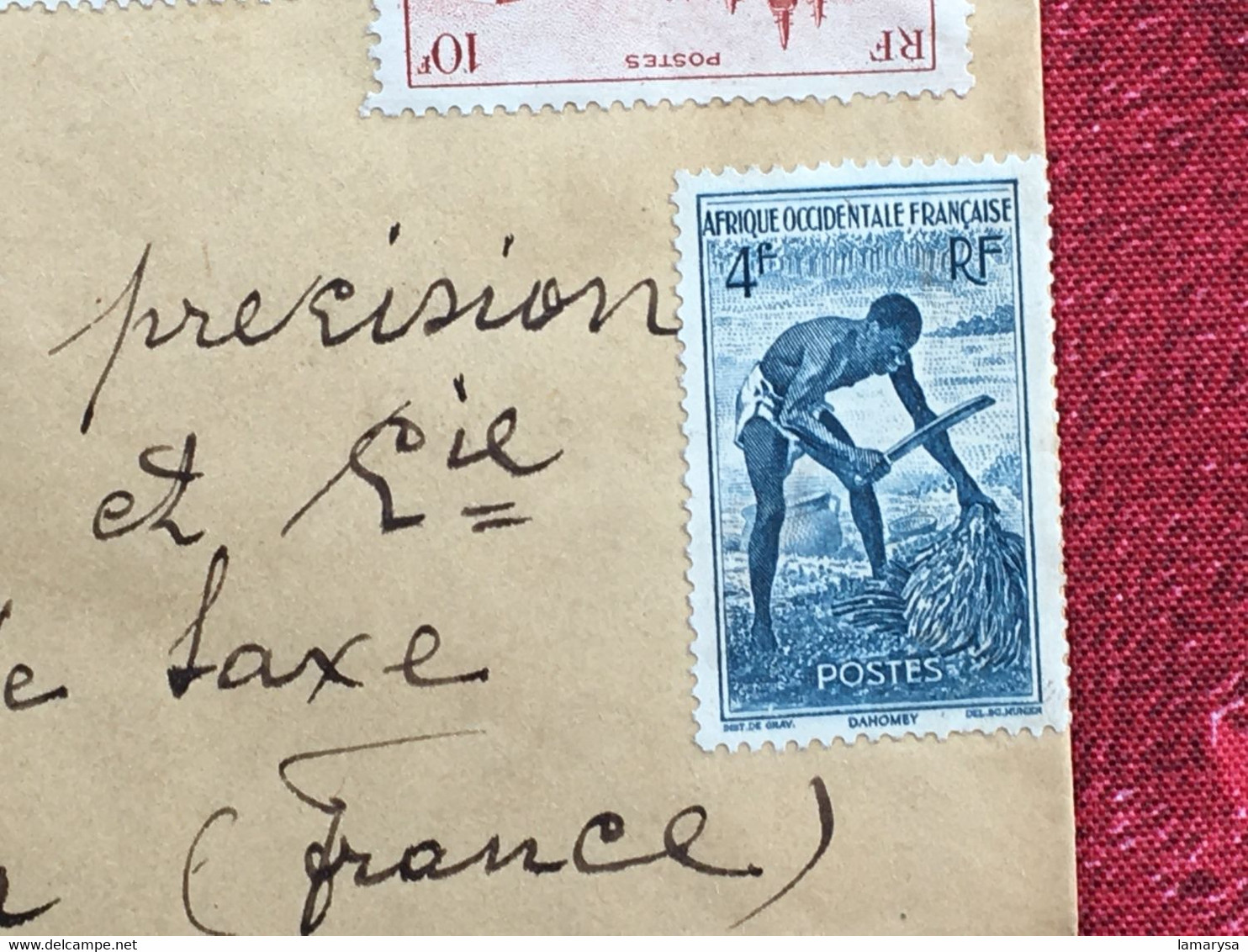 Manba-...A.O.F- Dakar Français-☛(ex-Colonie Protectorat)Timbres Lettre Recommandé Document-☛1955-avion-Tarif - Briefe U. Dokumente