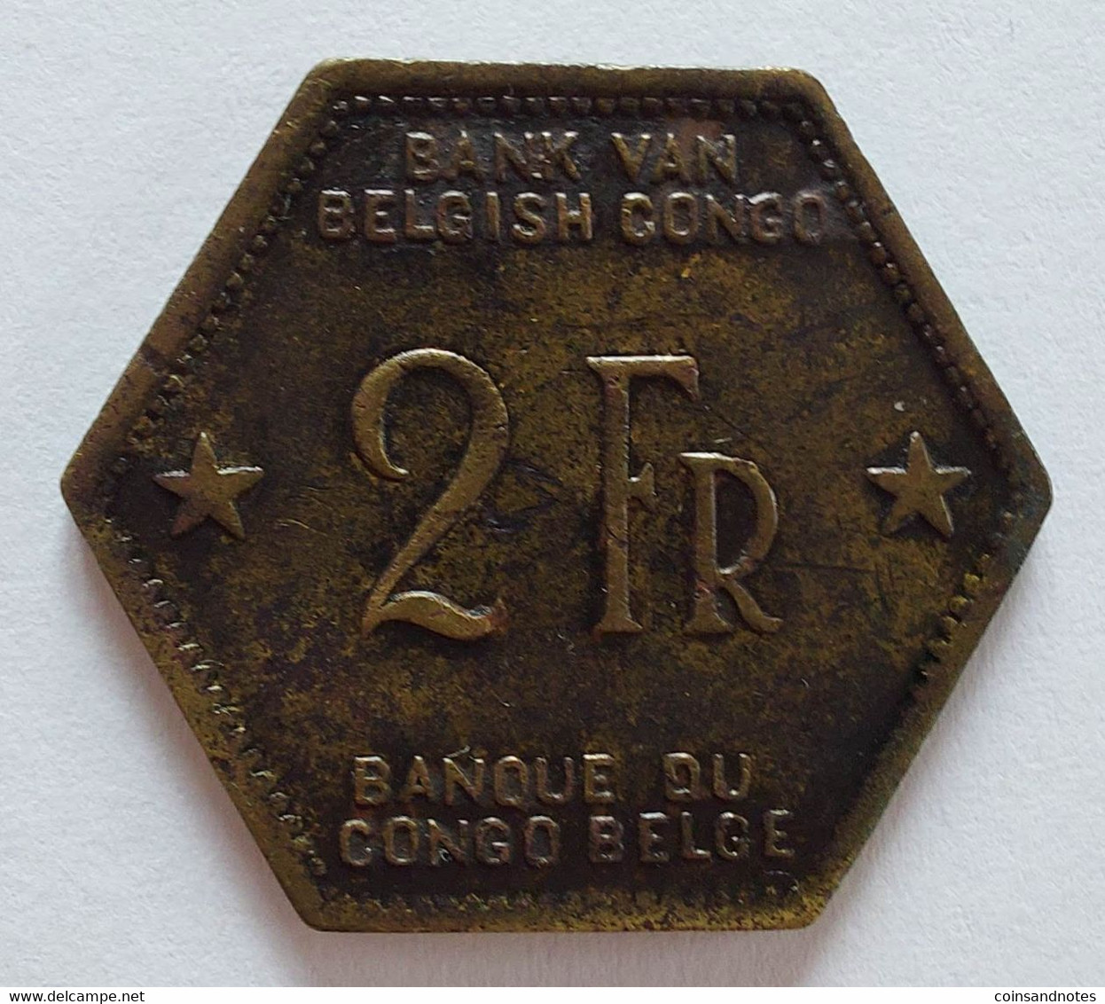 Belgian Congo 1943 - 2 Fr - Leopold III - KM# 25 - Pr - 1934-1945: Leopold III