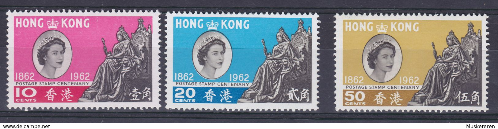 Hong Kong 1962 Mi. 193-95 100 Jahre Briefmarken Von Hong Kong Complete Set, MNH** - Nuevos