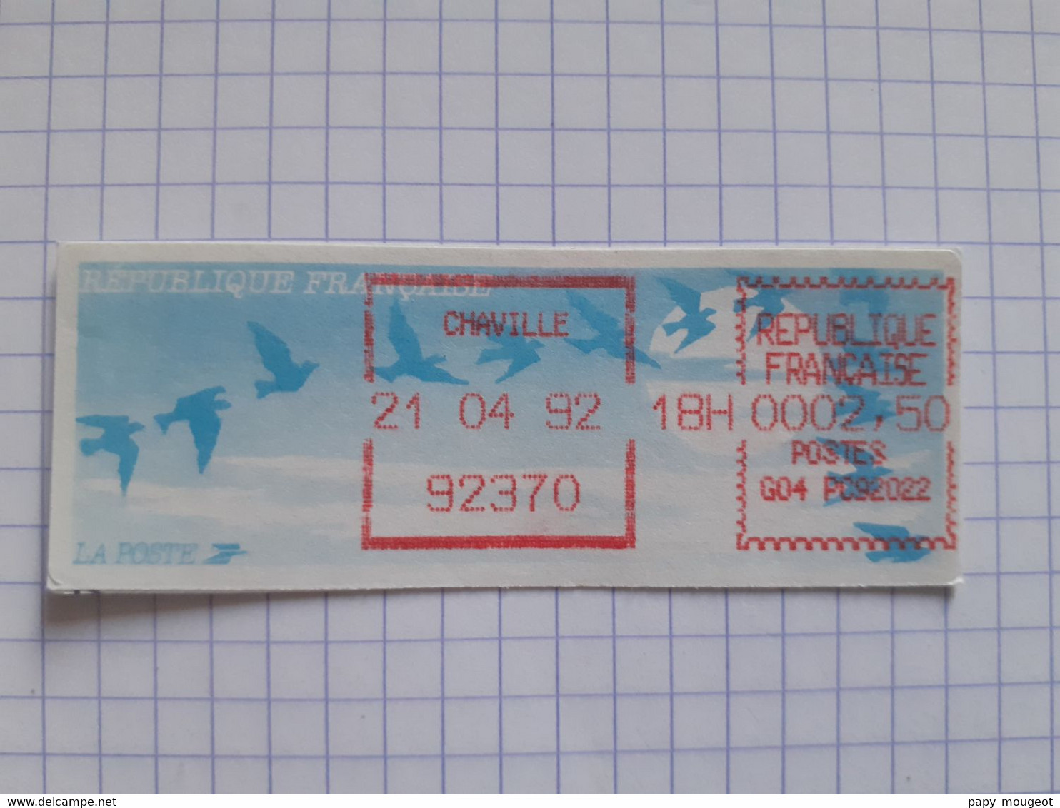 Chaville 92370 - 21-04-92 - G04 PC92022 Tarif 2.50 - 1990 Type « Oiseaux De Jubert »