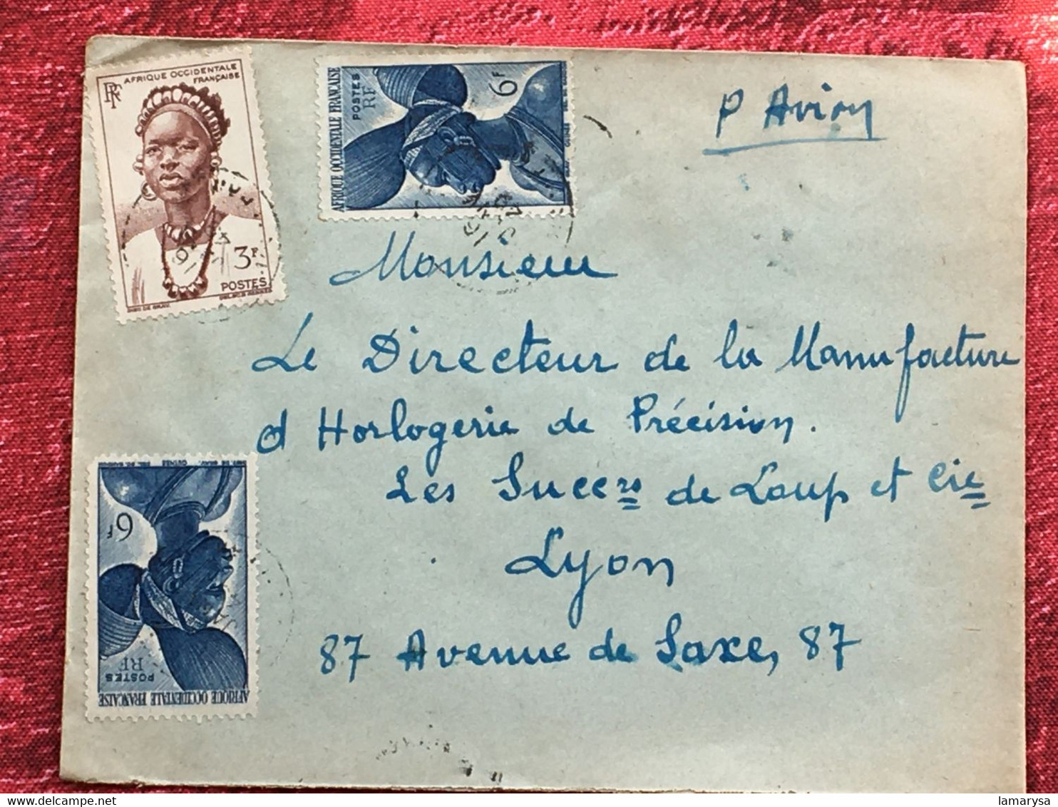 A.O.F-Soudan Français-☛(ex-Colonie Protectorat)Timbres Aff. Composé Lettre Document-☛1949-avion-Tarif - Covers & Documents