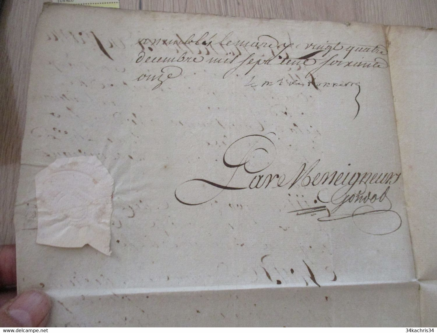 Marée Chaussée Pièce Signée 1771 Avec Sceau Gonvod Gouvod Verdun Plaintes De Fournel De Rouveau - Other & Unclassified