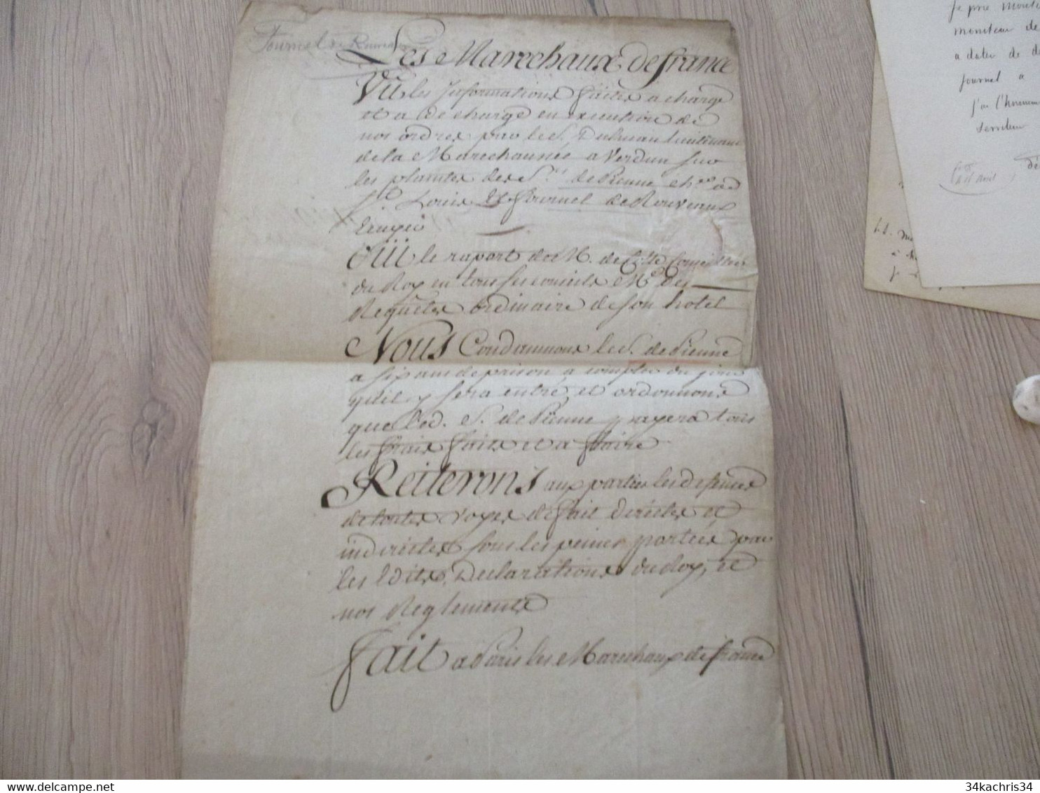 Marée Chaussée Pièce Signée 1771 Avec Sceau Gonvod Gouvod Verdun Plaintes De Fournel De Rouveau - Other & Unclassified
