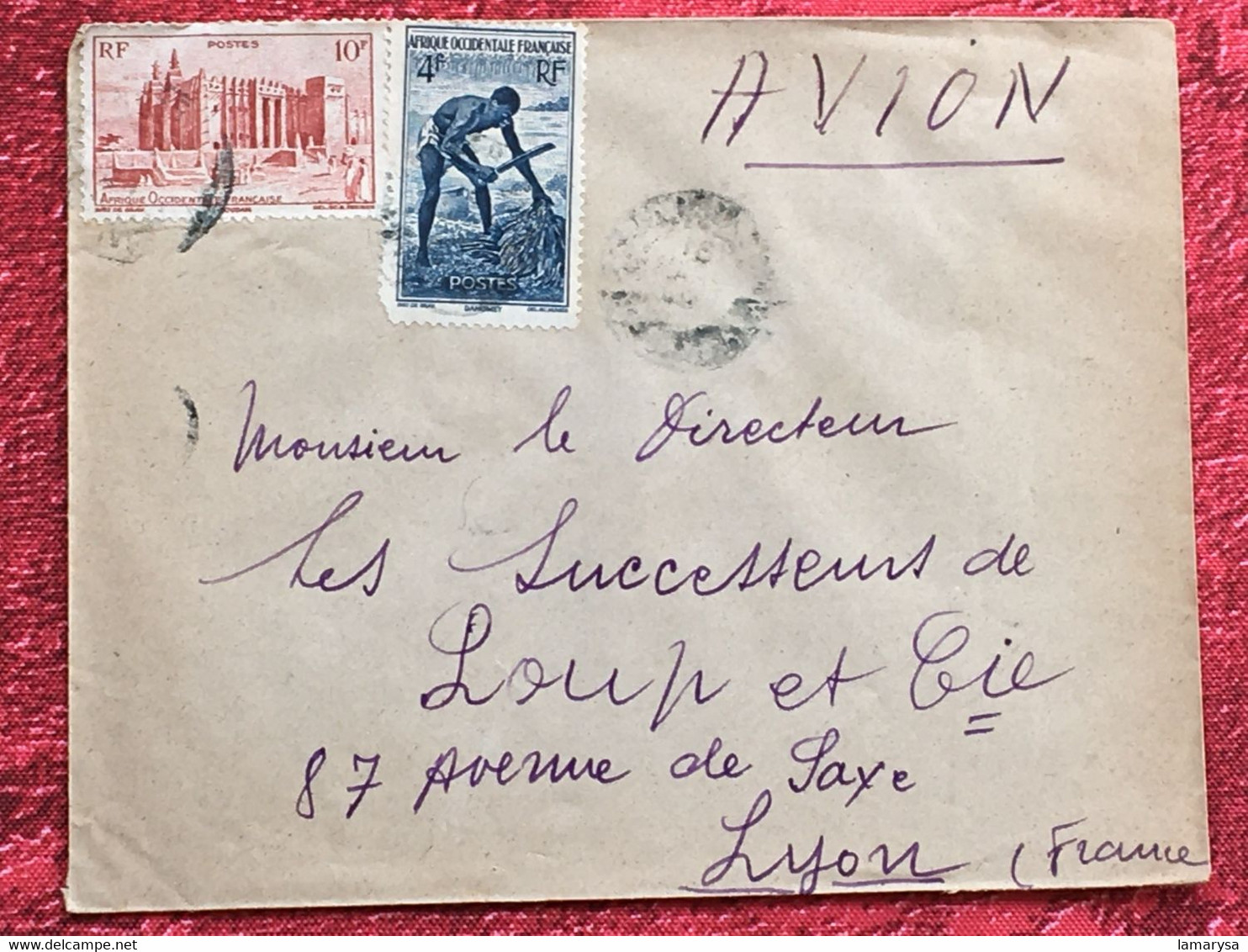 A.O.F-Soudan Français-☛(ex-Colonie Protectorat)Timbres Aff. Composé Lettre Document-☛-avion-Tarif Poste Aérienne - Lettres & Documents