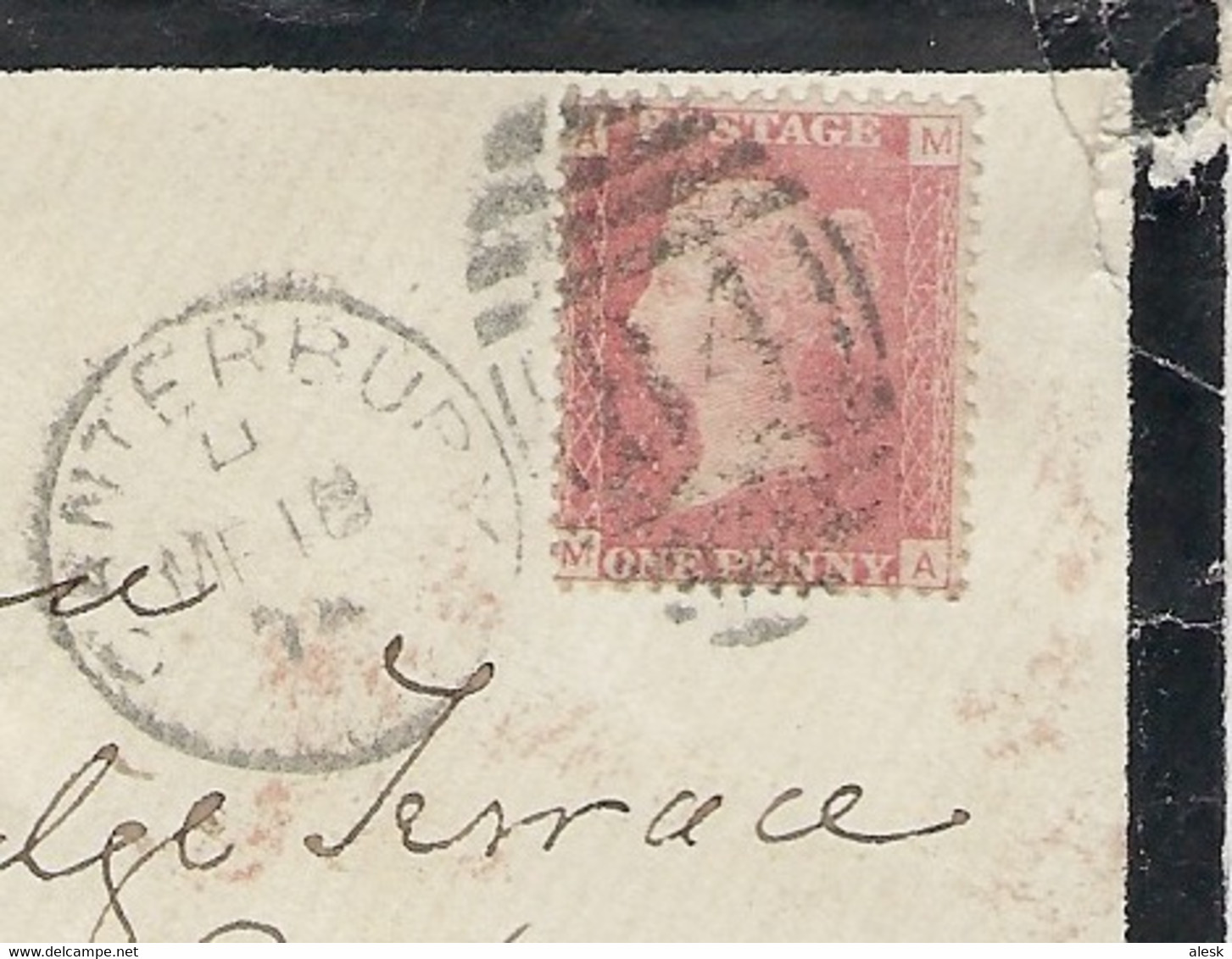 VICTORIA ONE PENNY ROUGE N°26 - Canterbury 18 Mars 1874 Pour Londres - Covers & Documents