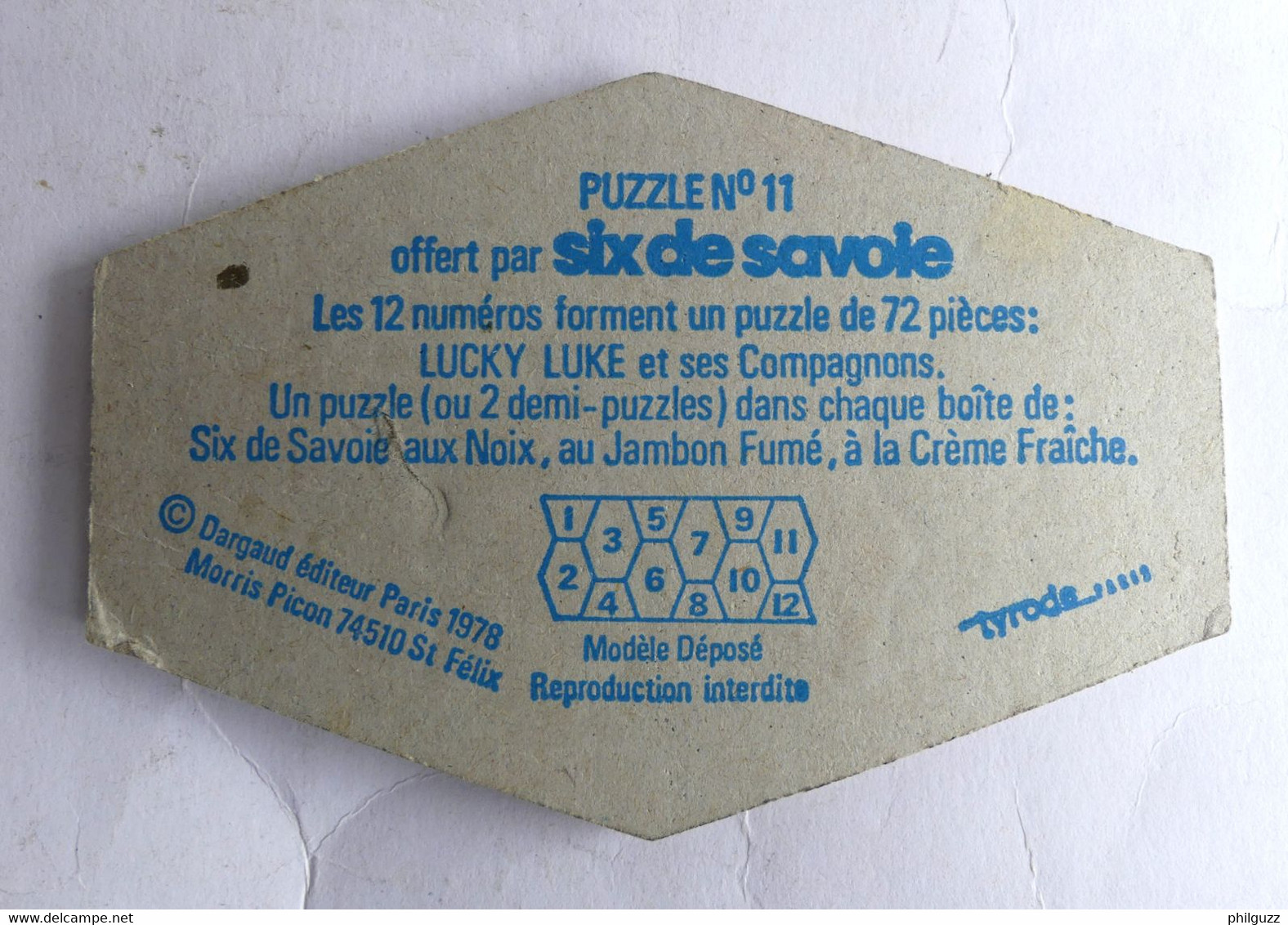 RARE PUZZLE SIX DE SAVOIE LUCKY LUKE N°11 1978 - Puzzels