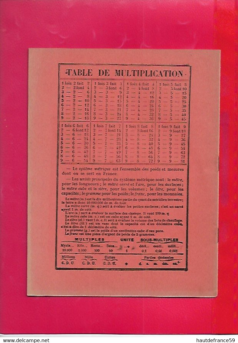 Ancien Cahier Carreaux Avec Table  COMMUNE DE DECHY - Imprim Héroguer Douai Fournitures Gratuites Vierge Couverture Rose - Papeterie