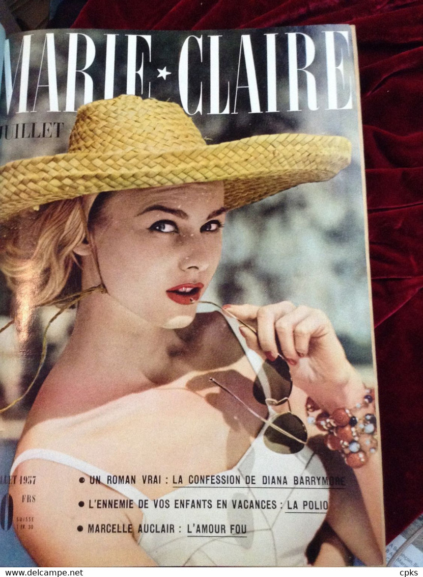 Marie-Claire : Revue Juin-Décembre 1957 - Reliure éditeur Bleu Clair - Lifestyle & Mode