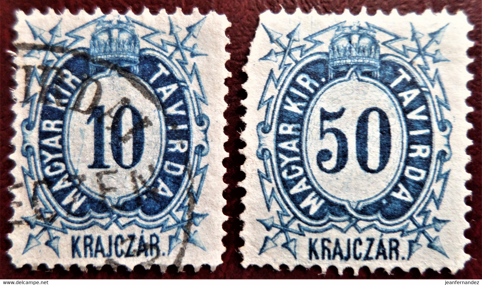 Timbre  De Hongrie 1874 Telegraph Stamps Y&T N°  10 Et 14 - Télégraphes