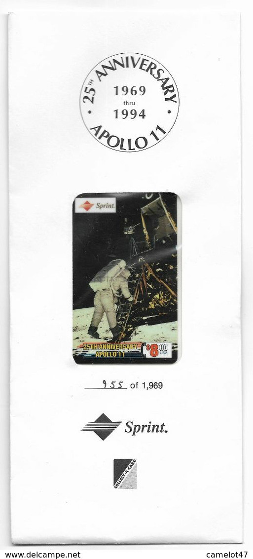 Sprint U.S.A. 4 $8 Phone Cards 25th Anniversary Apollo 11 Limited Editon, 1969 Ex, SCARCE, HARD TO GET - Espacio