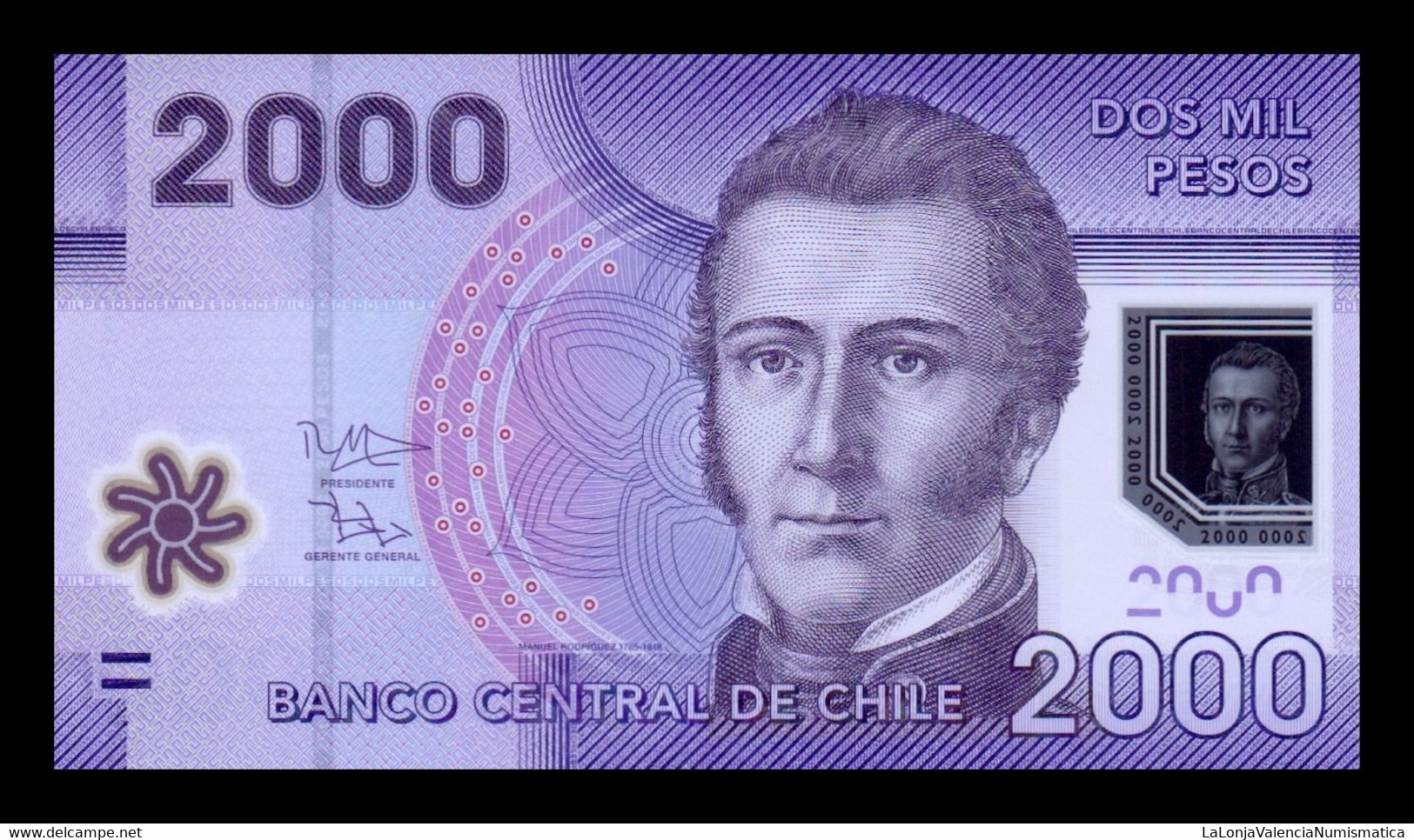 Chile 2000 Pesos 2016 Pick 162f Polymer SC UNC - Cile