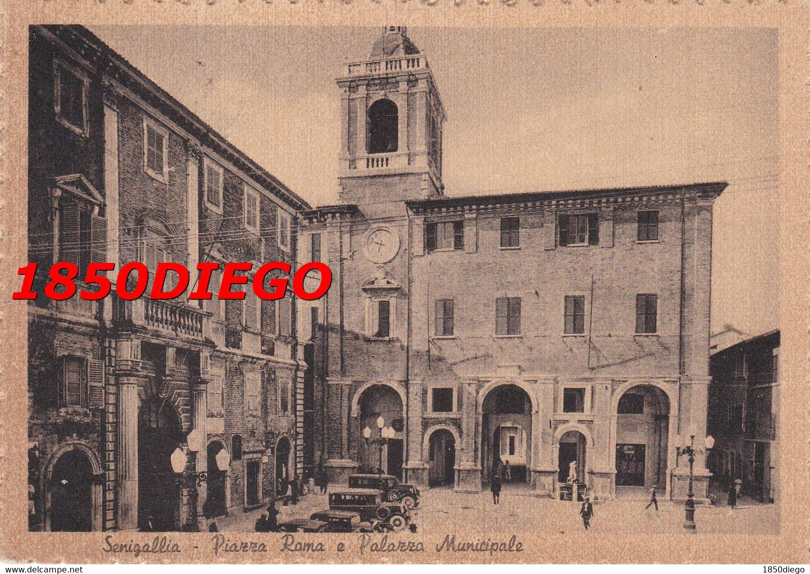 SENIGALLIA  - PIAZZA ROMA E PALAZZO MUNICIPALE F/GRANDE VIAGGIATA 1946?  ANIMAZIONE - Senigallia