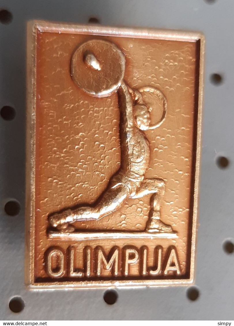 Weightlifting Club Olimpija Ljubljana Slovenia Vintage Pin Badge - Haltérophilie