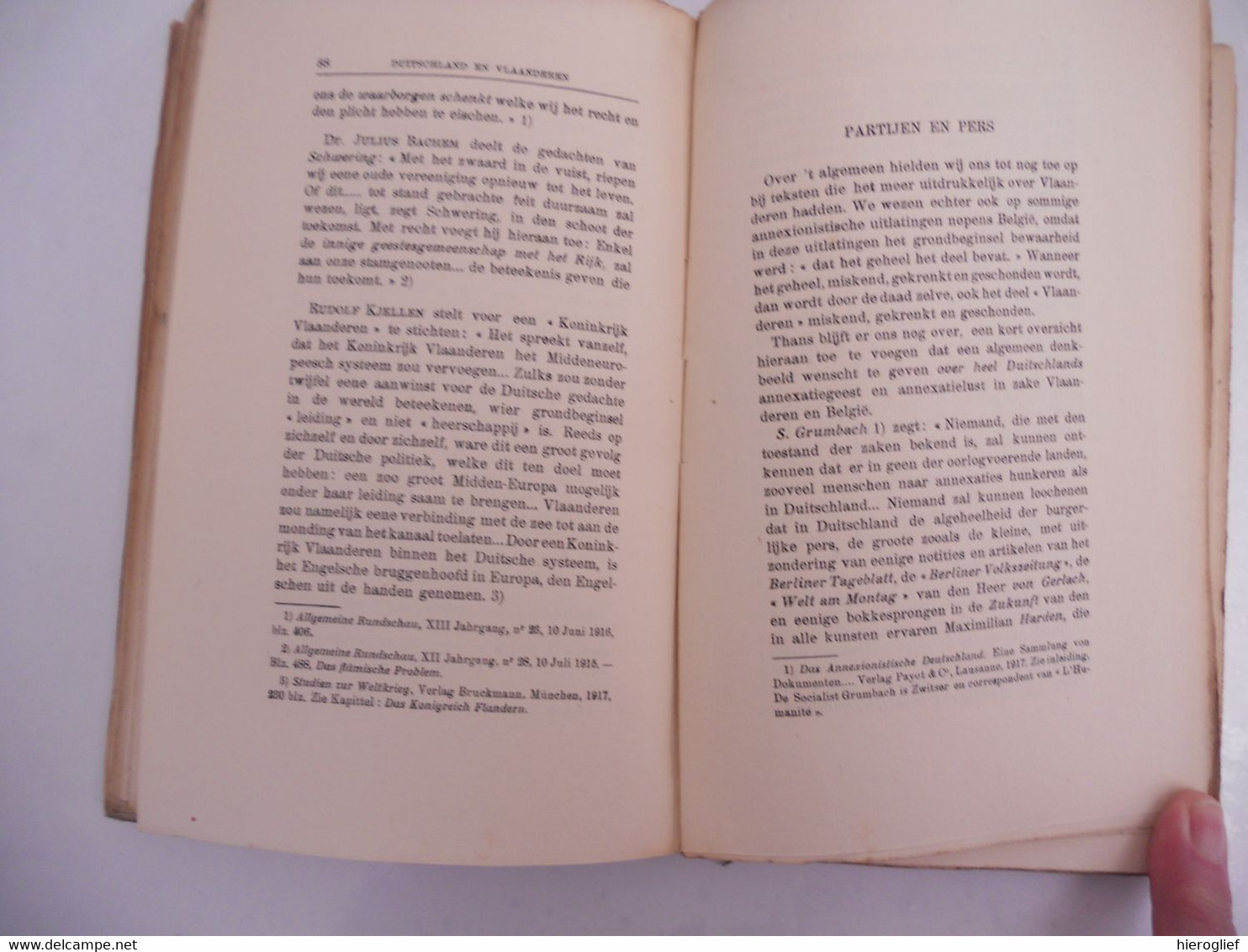 DUITSCHLAND En VLAANDEREN Wat Duitsland Met Vlaanderen Voorhad Door P. Bertrand Van Der Schelden 1919 Brugge - Weltkrieg 1914-18