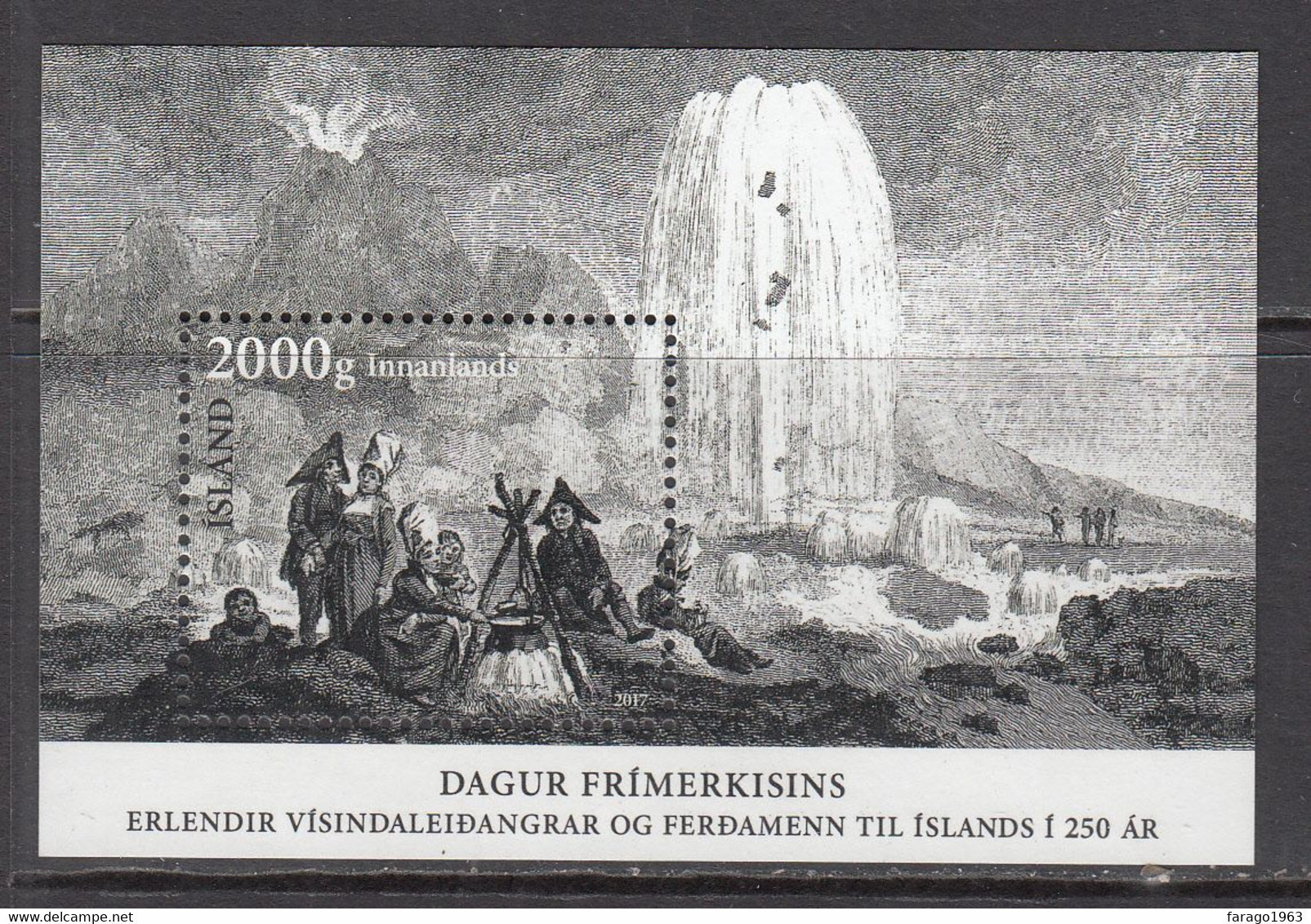2017 Iceland Foreign Exploration Of Iceland Geyser Geology Souvenir Sheet MNH @ BELOW FACE VALUE - Ungebraucht
