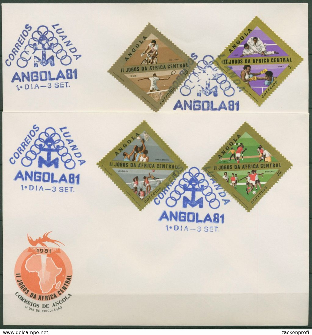 Angola 1981 Zentralafr. Sportspiele Tennis Boxen Basketball 657/60 FDC (X60952) - Angola