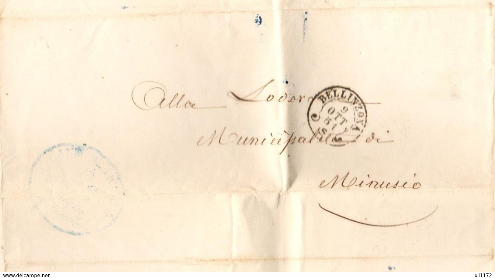 ZPH2-01 Lettera Diffusa Nel 1861 Con Sigillo Bellinzona E Locarno Per Municipalità Minusio - ...-1845 Prephilately