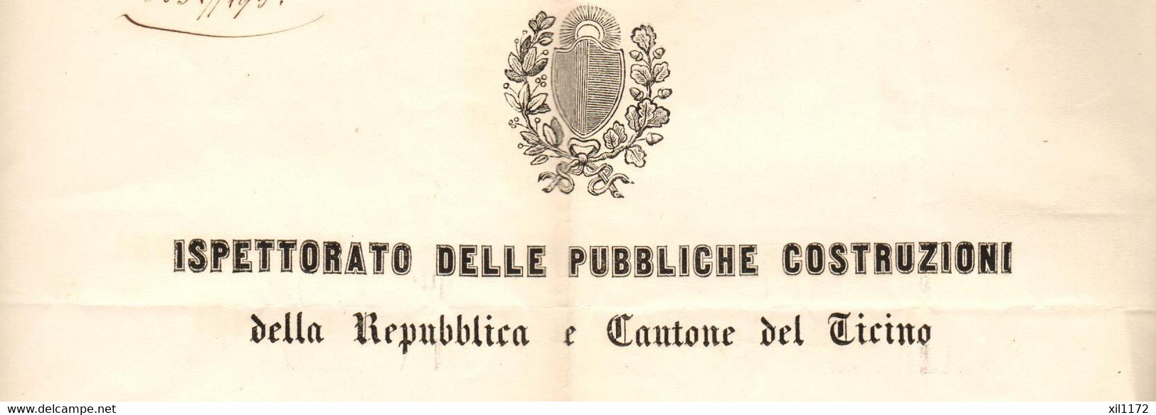 ZPH2-02 Lettera Diffusa Nel 1851 Con Sigillo Bellinzona E Locarno  Municipalità Minusio Ispettorato Costruzione Ticino - ...-1845 Voorlopers