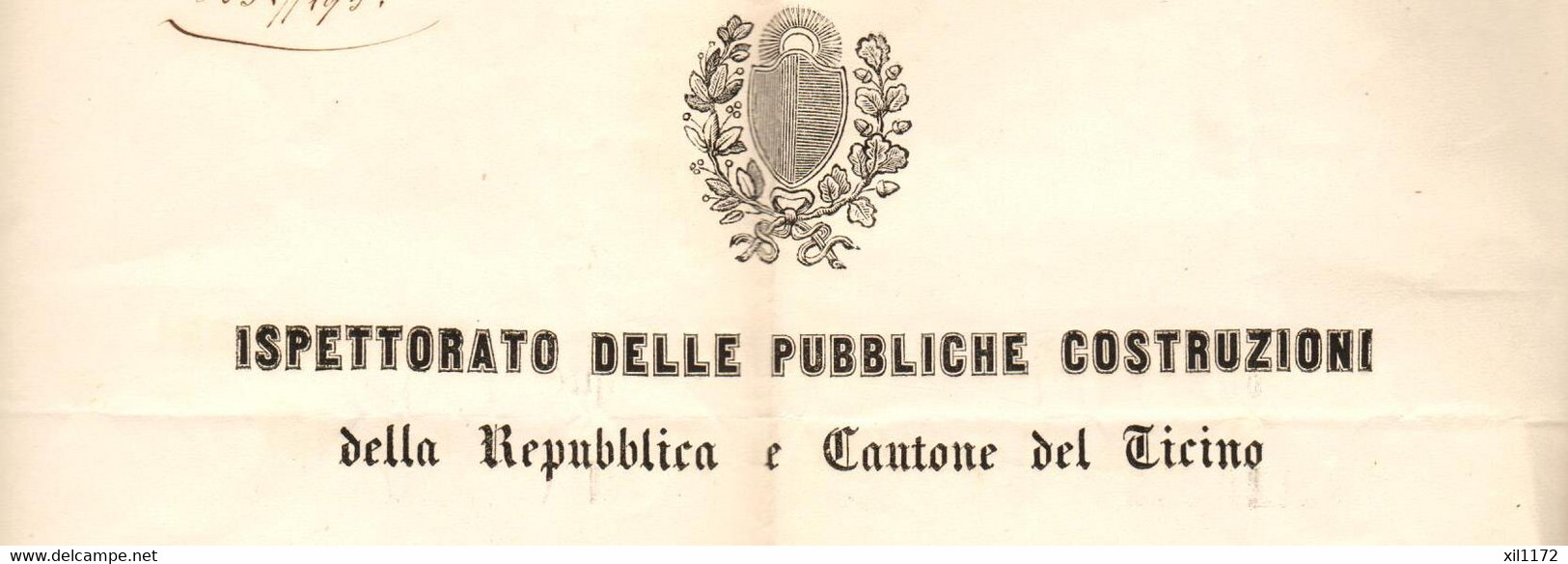 ZPH2-02 Lettera Diffusa Nel 1851 Con Sigillo Bellinzona E Locarno  Municipalità Minusio Ispettorato Costruzione Ticino - ...-1845 Préphilatélie