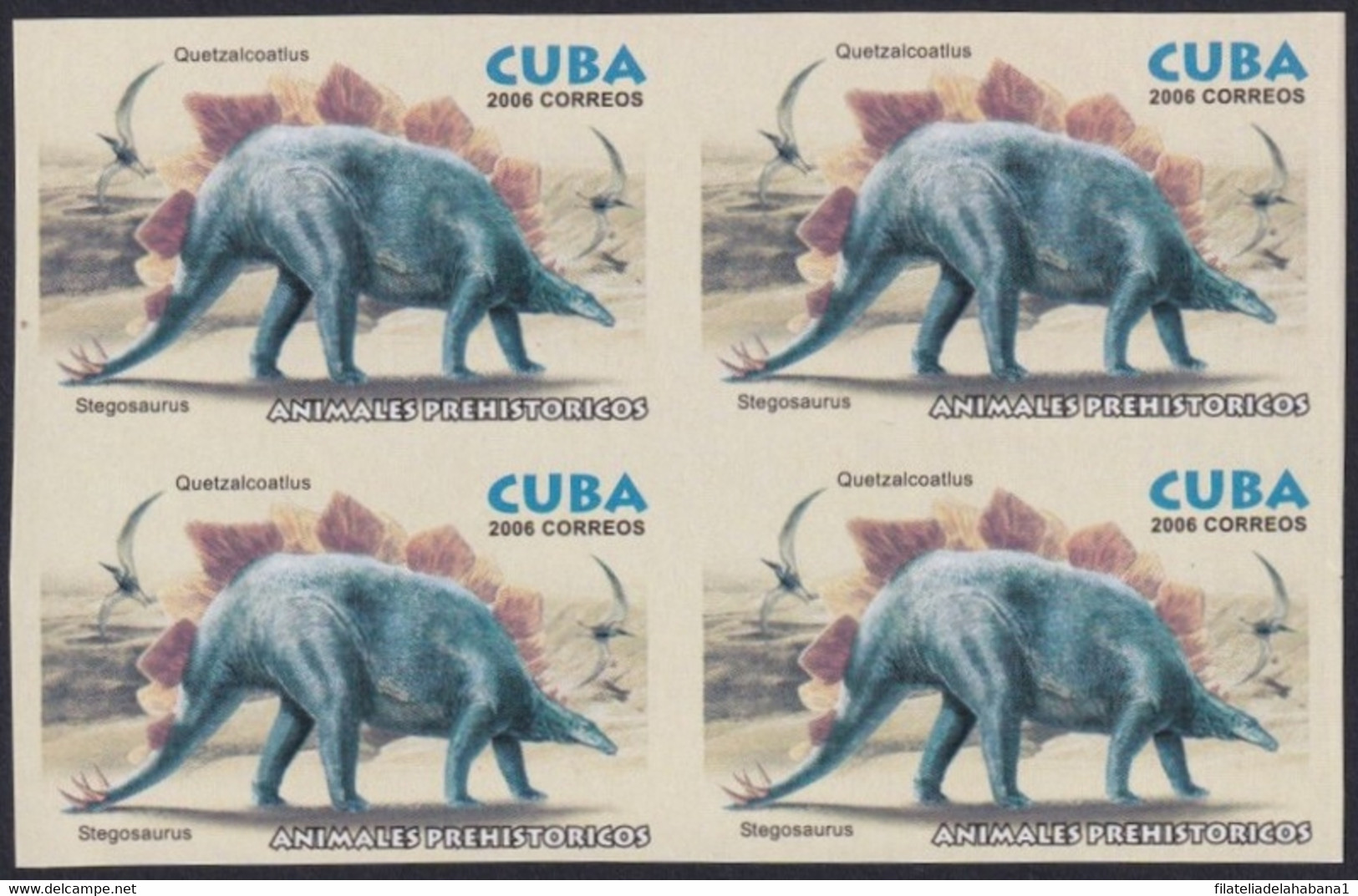 2006.732 CUBA 2006 10c MNH IMPERFORATED PROOF WITHOT VALUE DINOSAUR DINOSAURIOS PALEONTOLOGY. - Geschnittene, Druckproben Und Abarten