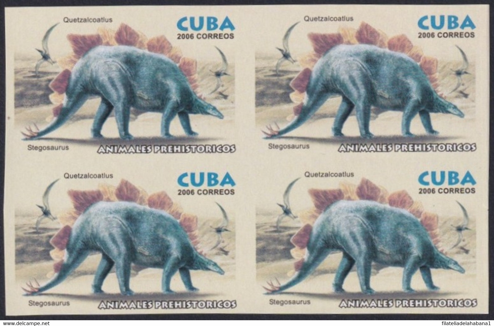 2006.732 CUBA 2006 10c MNH IMPERFORATED PROOF WITHOT VALUE DINOSAUR DINOSAURIOS PALEONTOLOGY. - Sin Dentar, Pruebas De Impresión Y Variedades