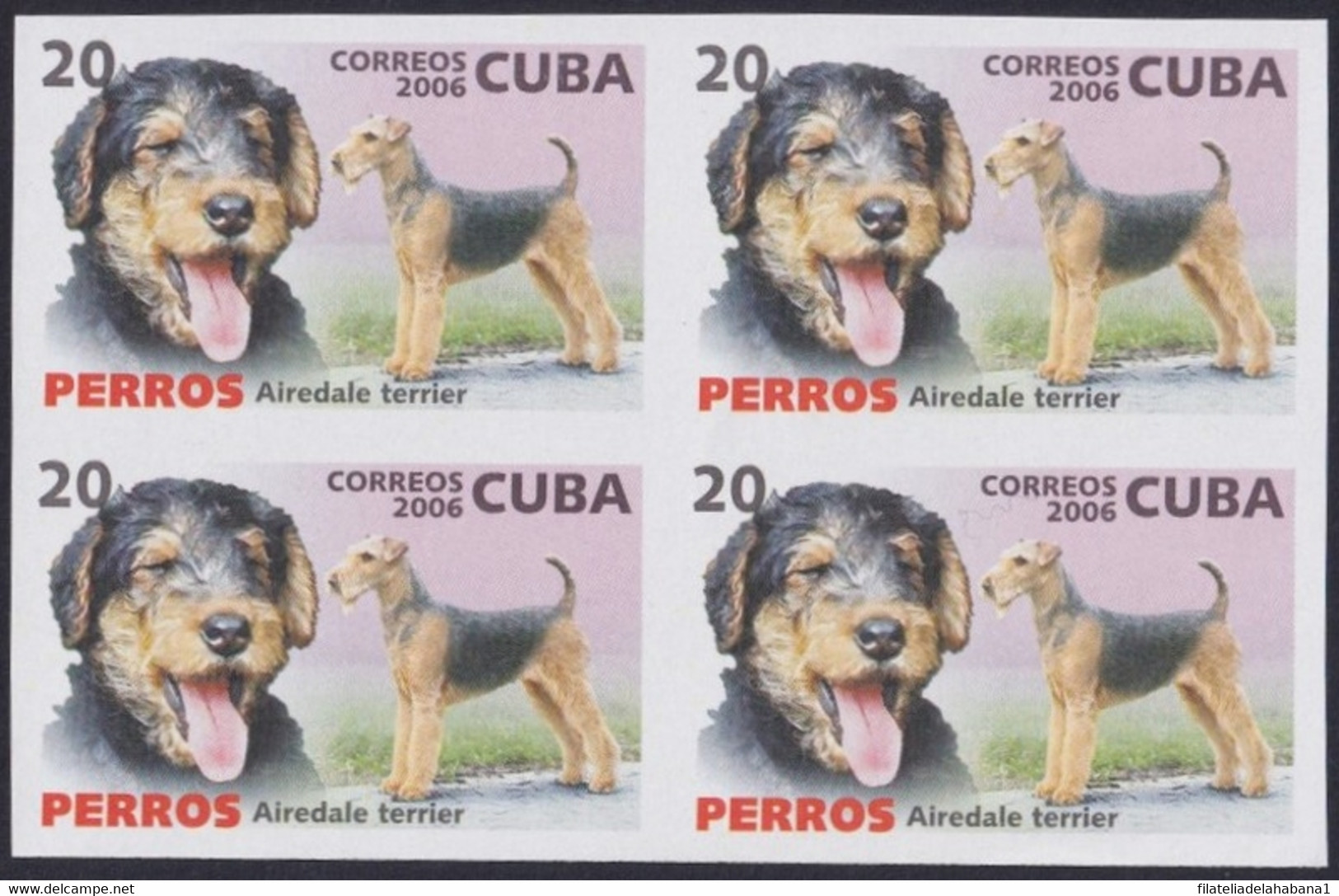 2006.735 CUBA 2006 20c MNH IMPERFORATED PROOF PERROS DOG AIREDALE TERRIER. - Ongetande, Proeven & Plaatfouten