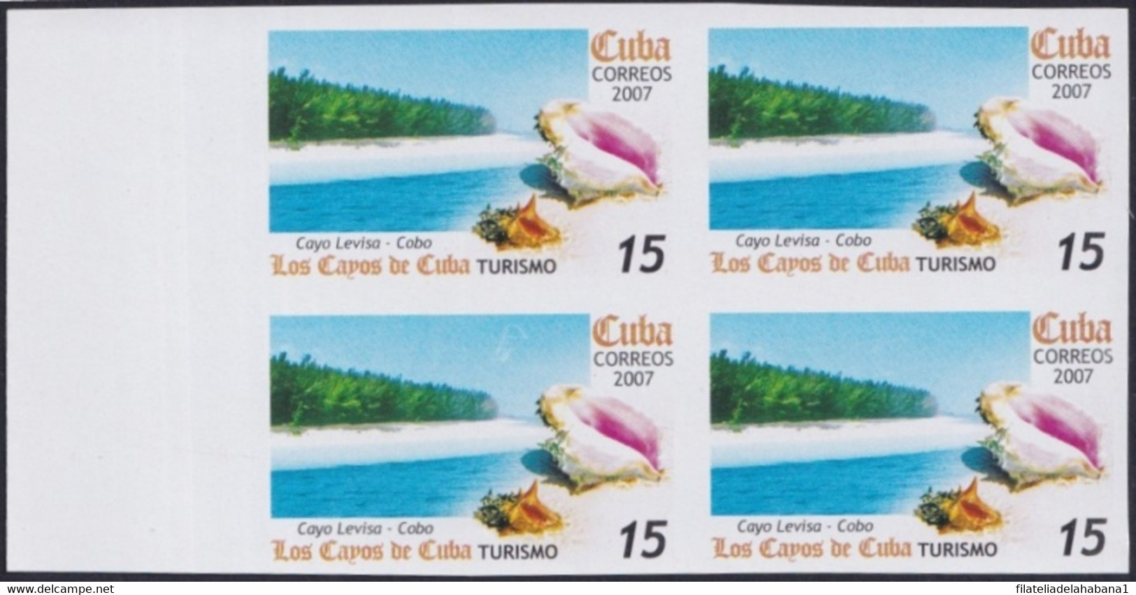 2007.703 CUBA 2007 15c MNH IMPERFORATED PROOF VIRGEN KEY FAUNA SHELL COBO. - Imperforates, Proofs & Errors