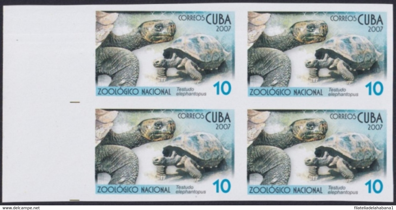 2007.710 CUBA 2007 2.05$ MNH IMPERFORATED PROOF VIRGEN KEY FAUNA ZOO TURTLE TORTUGA. - Ongetande, Proeven & Plaatfouten