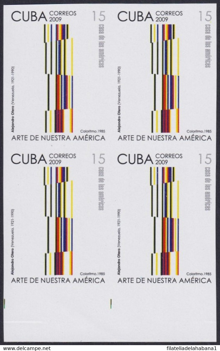 2009.447 CUBA 2009 15c MNH IMPERFORATED PROOF AMERICA ART VENEZUELA ALEJANDRO OTERO. - Sin Dentar, Pruebas De Impresión Y Variedades