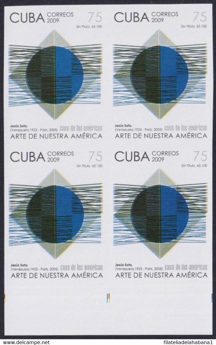 2009.449 CUBA 2009 75c MNH IMPERFORATED PROOF AMERICA ART VENEZUELA JESUS SOTO. - Non Dentellati, Prove E Varietà