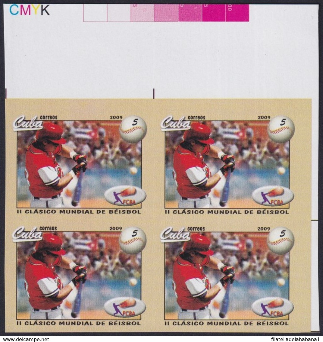 2009.467 CUBA 2009 5c MNH IMPERFORATED PROOF BASEBALL CLASSIC GAMES. - Imperforates, Proofs & Errors
