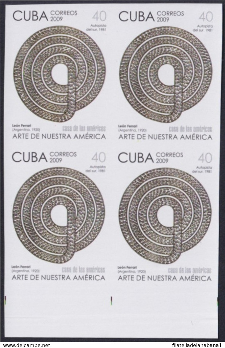 2009.468 CUBA 2009 40c MNH IMPERFORATED PROOF AMERICA ART ARGENTINA LEON FERRARI. - Geschnittene, Druckproben Und Abarten