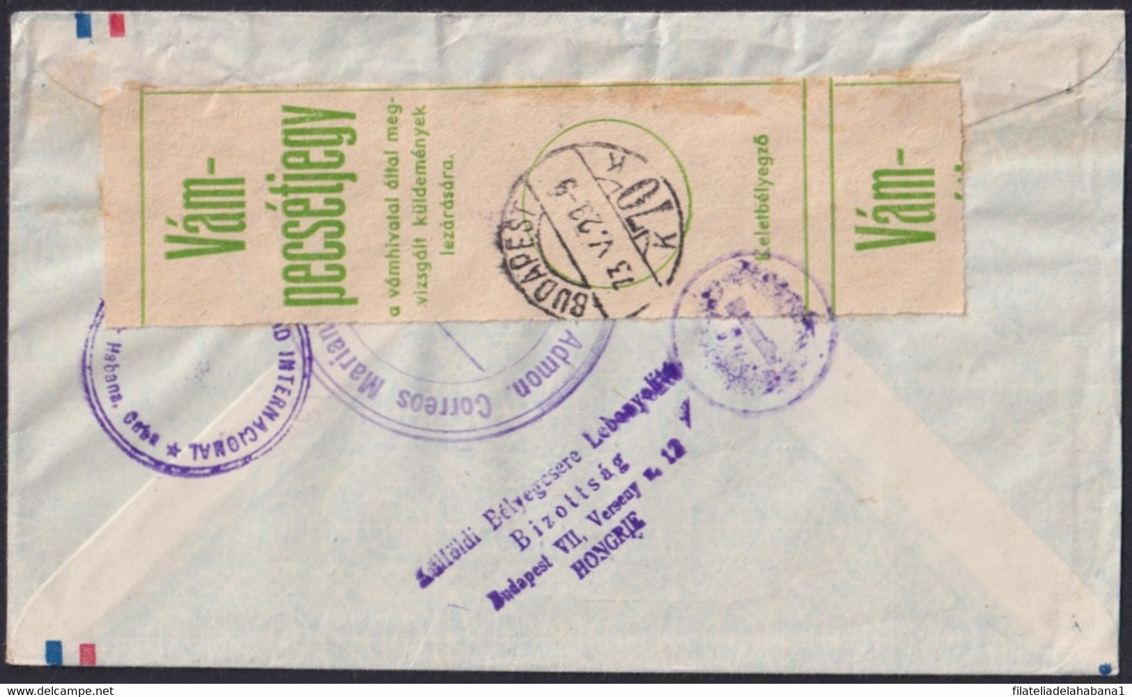 1973-H-24 CUBA 1973 COVER TO HUNGARY CUSTOM & CENSORSHIP COVER - Briefe U. Dokumente