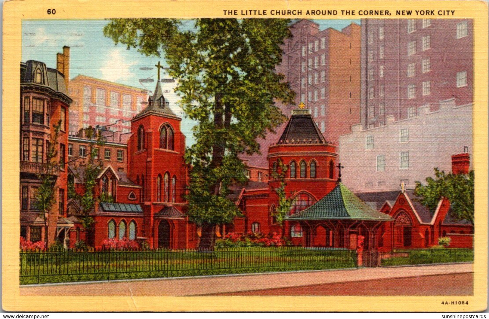 New York City The Little Church Around The Corner 1947 Curteich - Églises