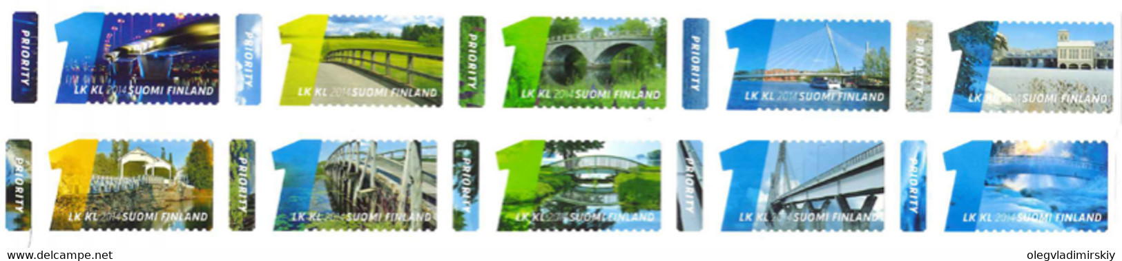 Finland 2014 Bridges Definitives Set Of 10 Stamps Mint - Neufs