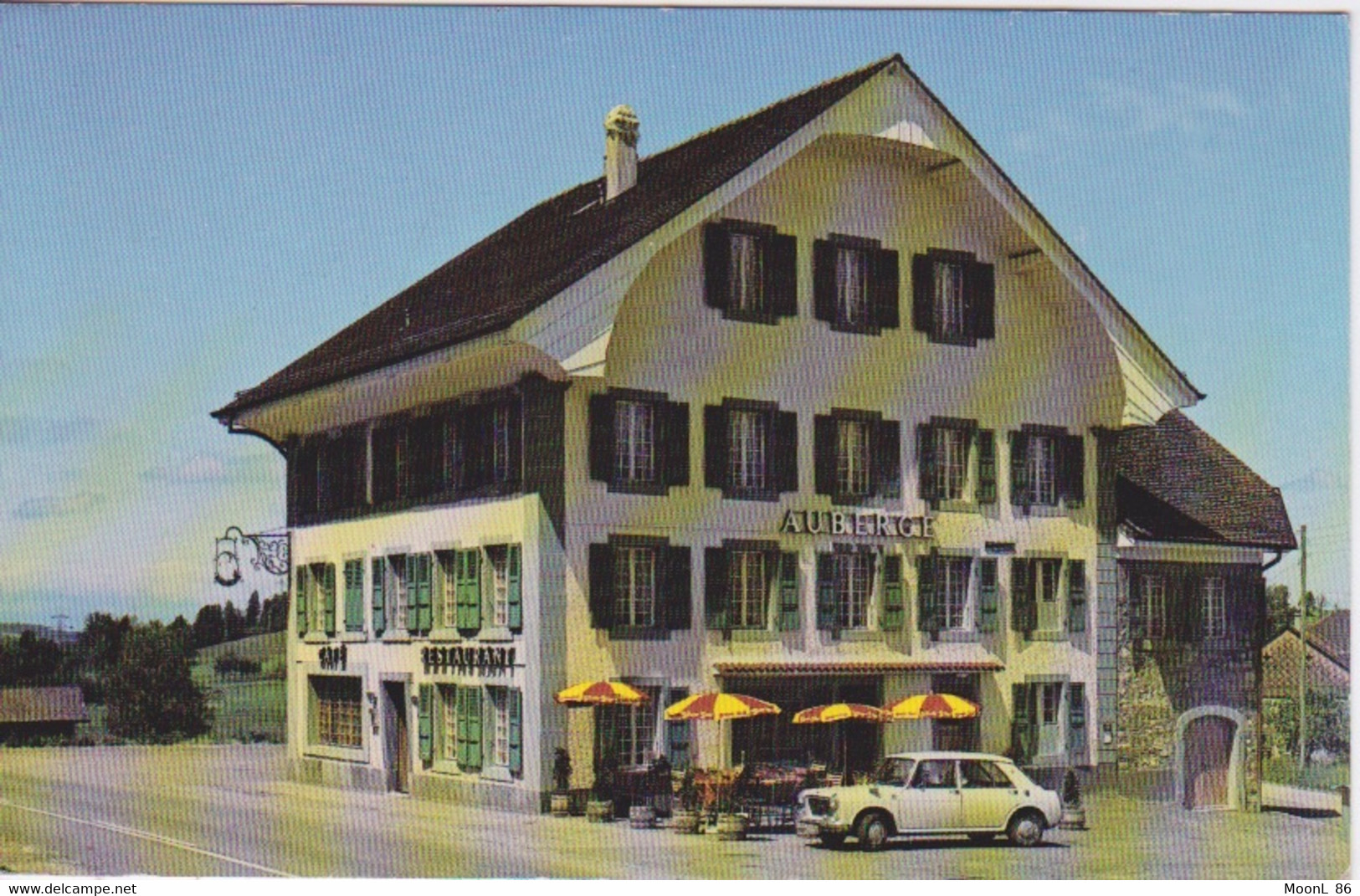 SUISSE - SERVION - AUBERGE RESTAURANT  DU CHEVAL BLANC - ANCIENNE AUTO AUTOMOBILE - Servion