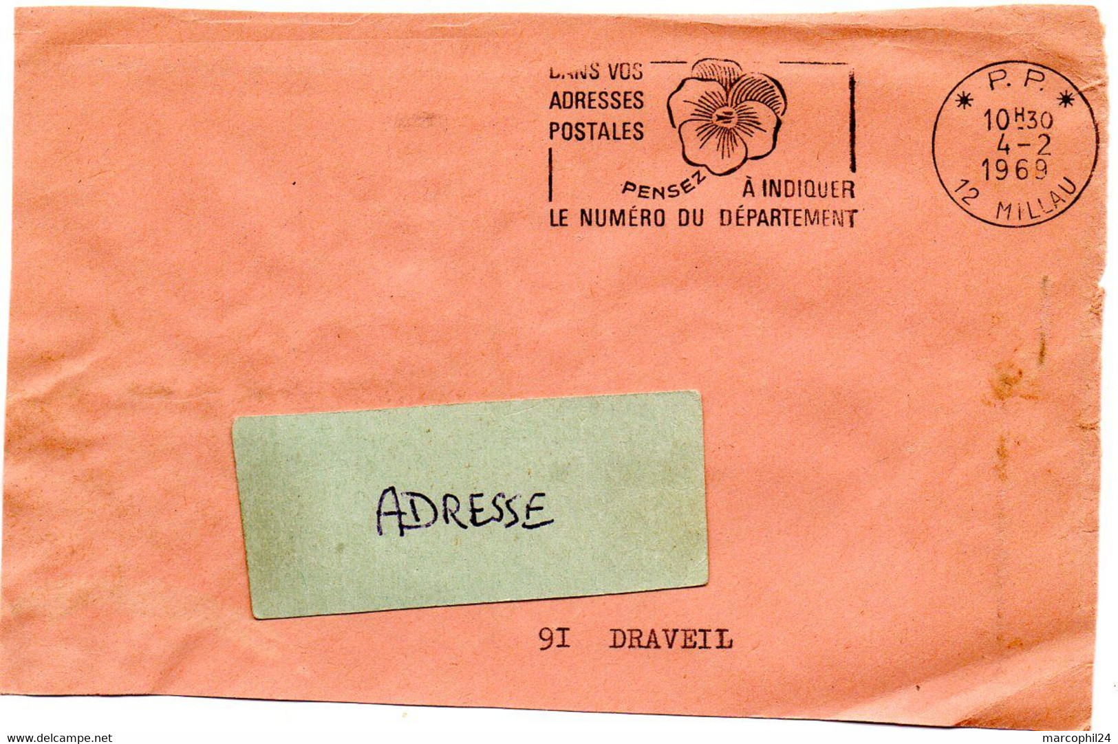 AVEYRON - Dépt N° 12 = MILLAU 1969 = FLAMME PP Codée = SECAP Multiple ' PENSEZ à INDIQUER NUMERO DEPARTEMENT - Postleitzahl