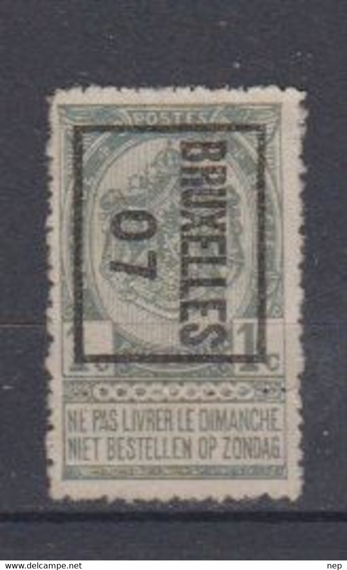 BELGIË - PREO - Nr 3 B  - BRUXELLES "07" - (*) - Typos 1906-12 (Wappen)