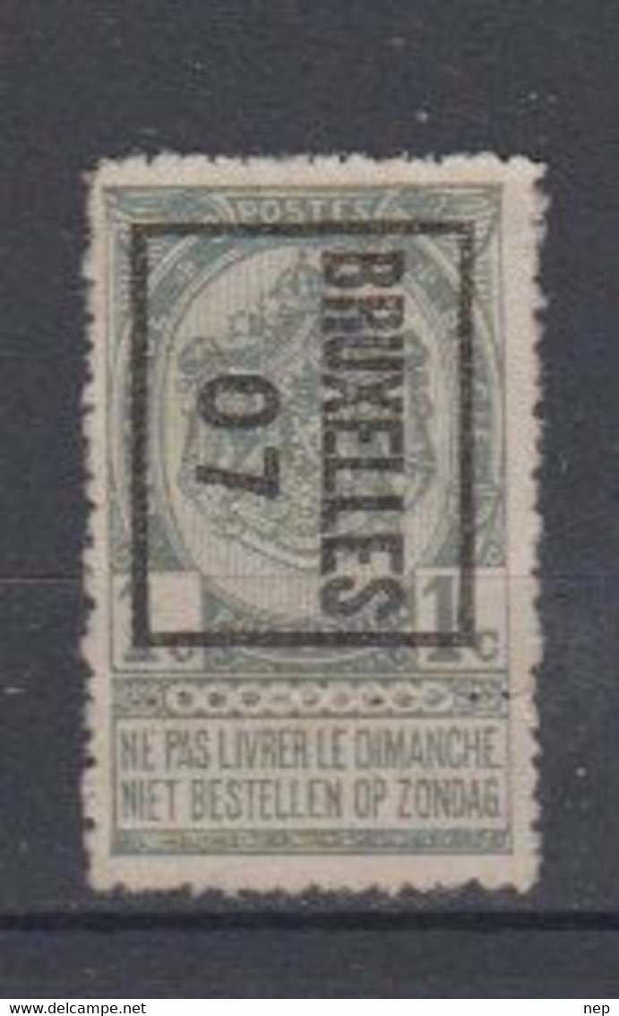 BELGIË - PREO - Nr 3 B  - BRUXELLES "07" - (*) - Typo Precancels 1906-12 (Coat Of Arms)