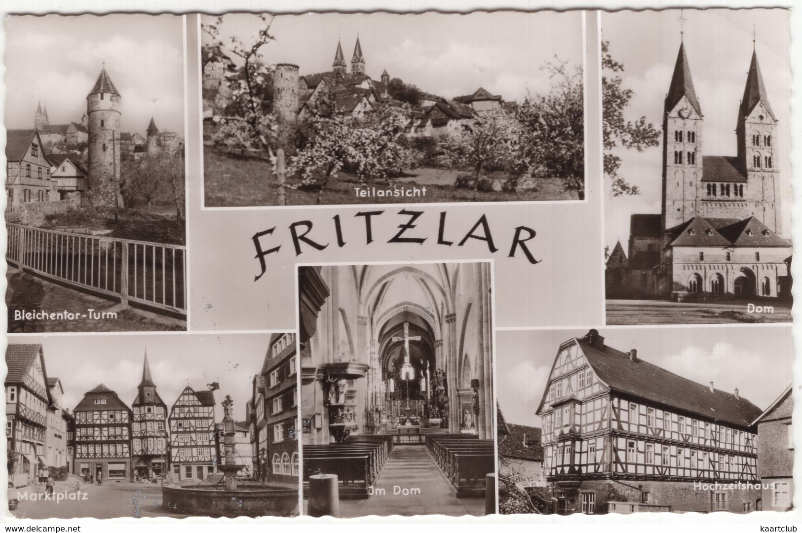 Fritzlar - Bleichentor-Turm, Dom, Marktplatz, Hochzeitshaus Usw - (Deutschland) - 1956 - Fritzlar