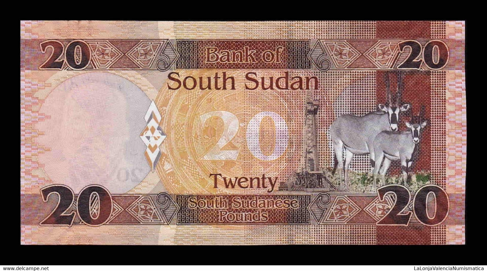 South Sudan Del Sur 20 Pounds 2016 Pick 13b SC UNC - Sudan Del Sud