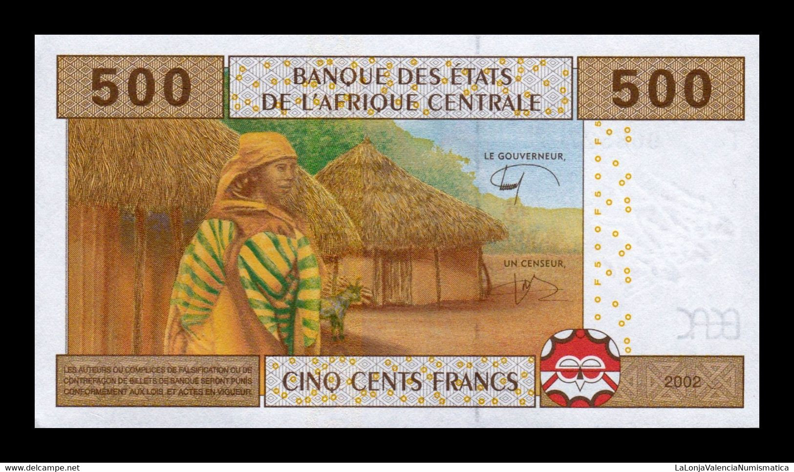 Central African St. Congo 500 Francs 2002 (2020) Pick 106Td SC UNC - États D'Afrique Centrale