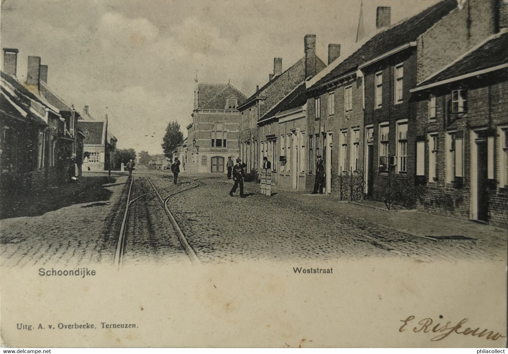Schoondijke  (Sluis) Weststraat Ca 1900 Keepje Bovenrand - Sluis
