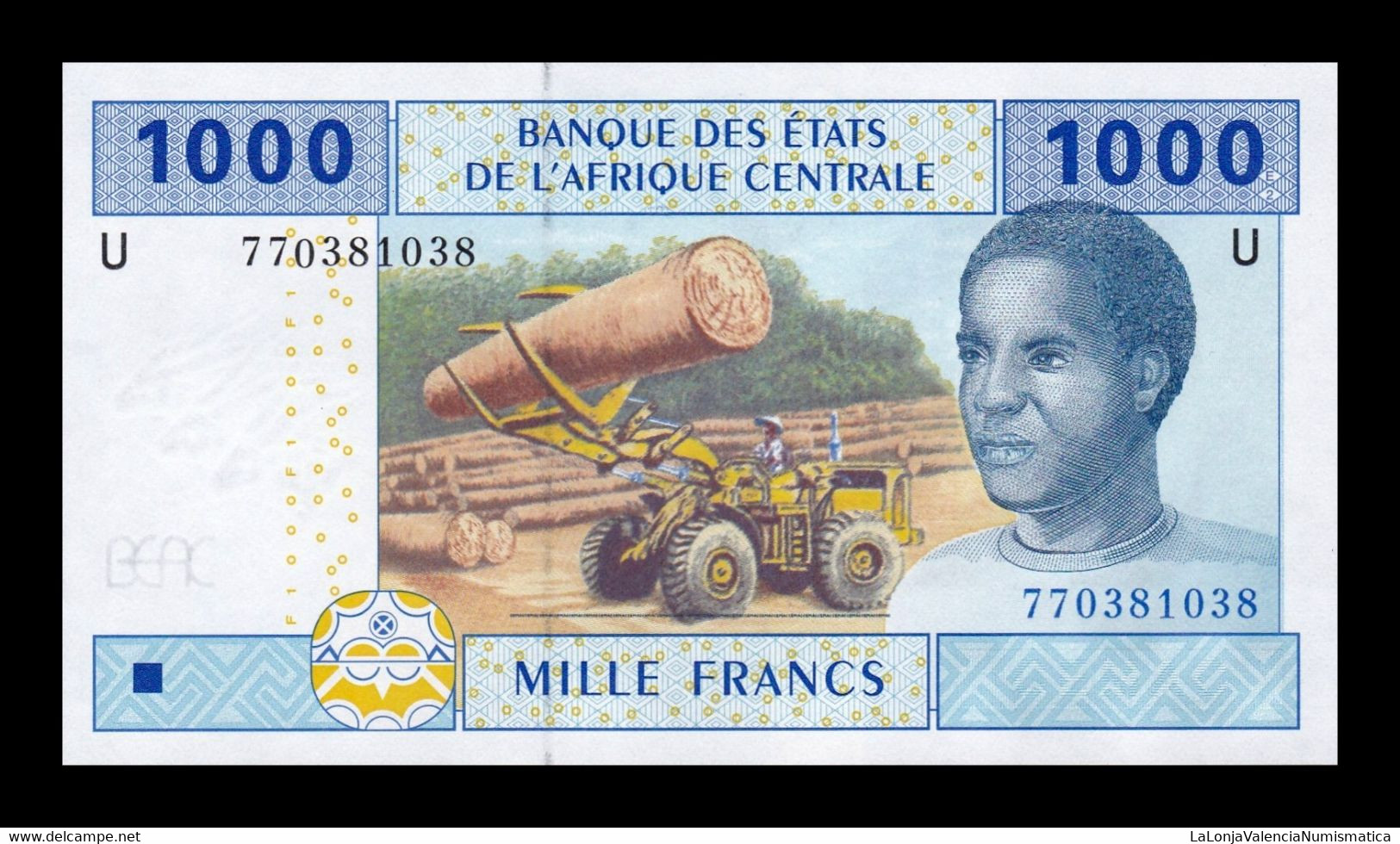 Central African St. Camerún 1000 Francs 2002 (2020) Pick 207Ue SC UNC - Cameroon