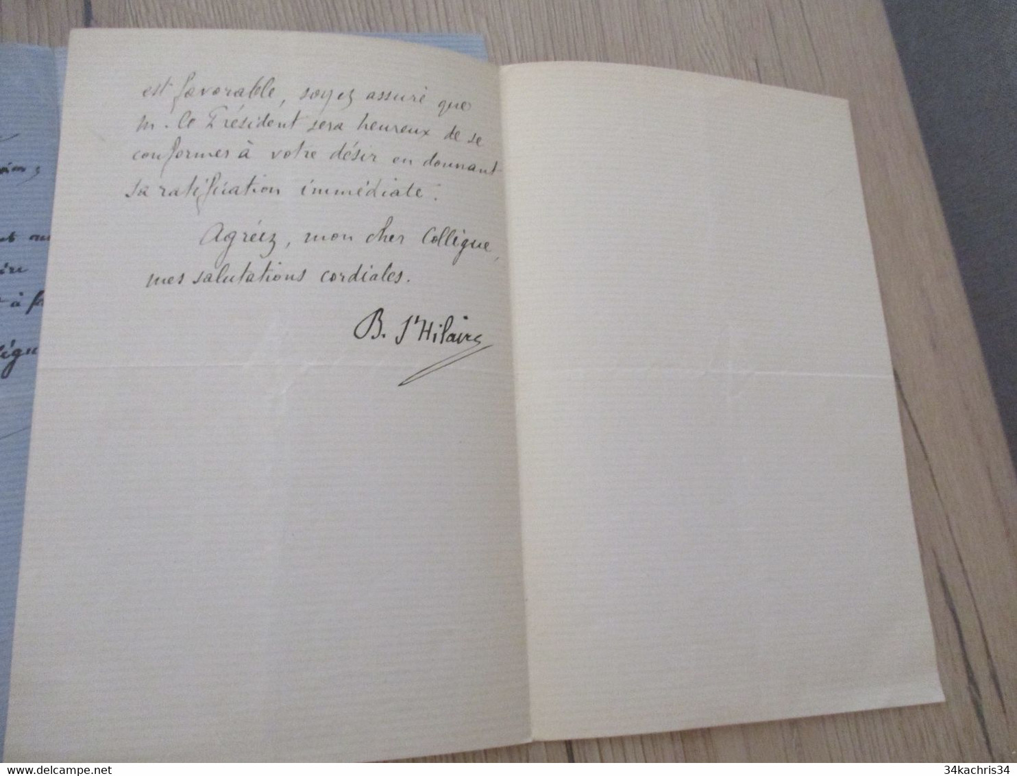 X2 LAS Autographes Signées B.ST HILAIRE 1873et 1886 Affaires Dont Remise De Peine De Garaudel La Voie Du Peuple D'Alger - Autres & Non Classés