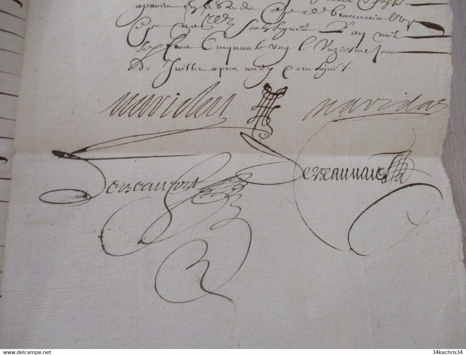 MARIDAT Pierre Et Louis Bibliophile Et Chanoine De Nîmes Acte Notarial Signé 1651 Certifiant Leurs Descendances - Other & Unclassified