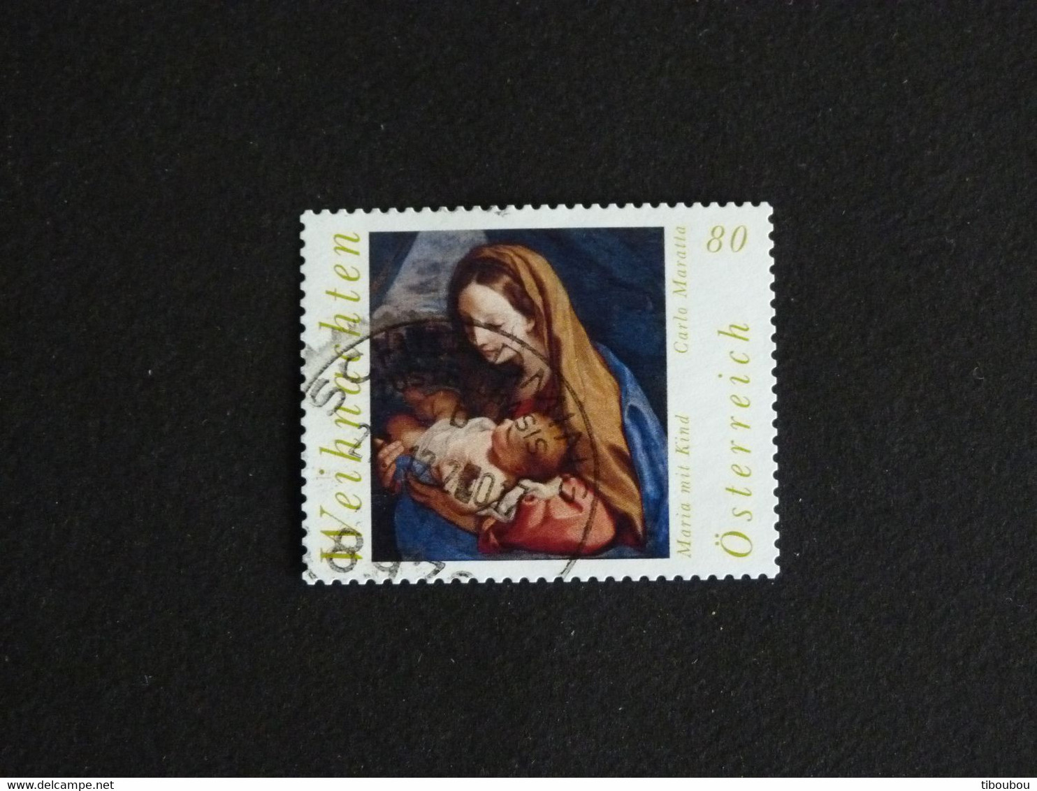 AUTRICHE AUSTRIA OESTERREICH YT 3194 OBLITERE - NOEL WEIHNACHTEN CHRISTMAS CARLO MARATTA VIERGE ET ENFANT - Usati