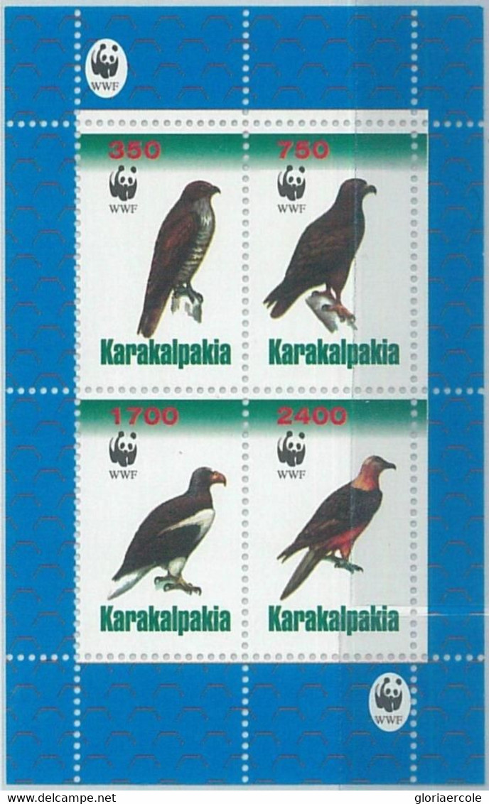 M1995 - RUSSIAN STATE, SHEET: WWF, Birds Of Prey, Falcons, Fauna  R04.22 - Usati