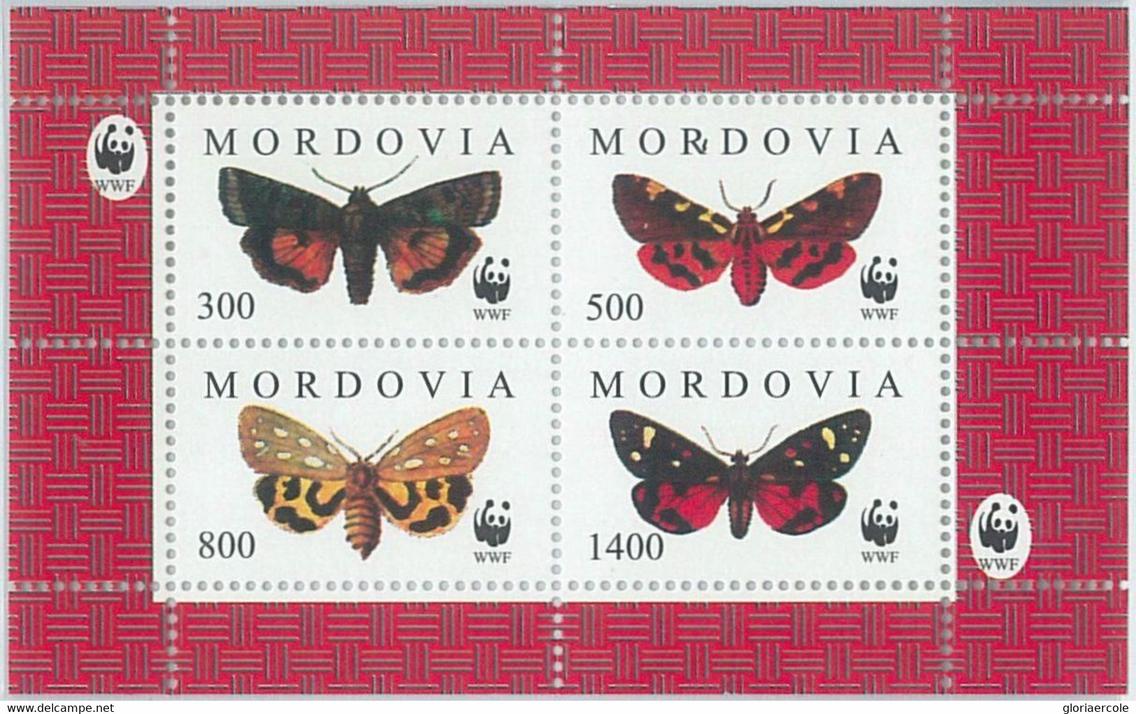 M1999 - RUSSIAN STATE, SHEET: WWF, Butterflies, Insects  R04.22 - Gebruikt